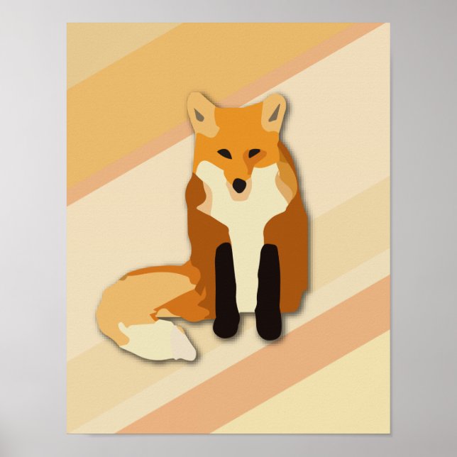 Póster Naranja Rojo Fox (Frente)