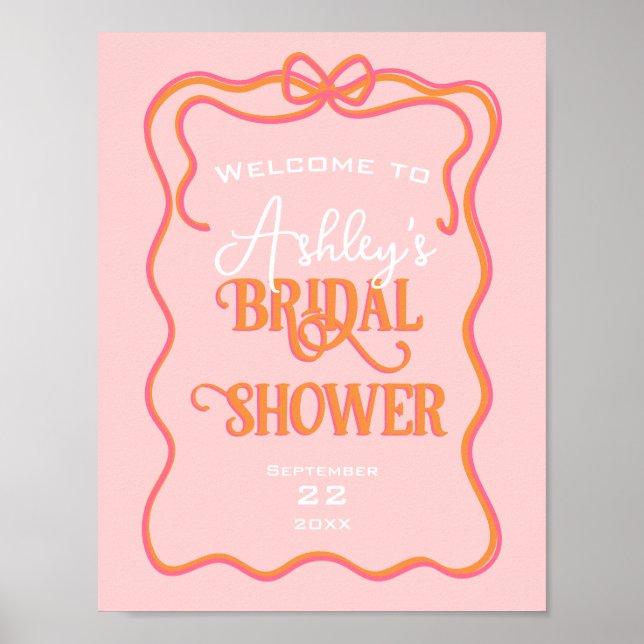 Póster Naranja Rosa  Bridal De Marco Ondulado Audaz (Frente)
