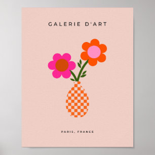 Póster Naranja rosa de la vesícula de flores Neutral