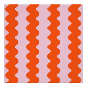 Póster Naranja Rosa Resumen Primavera Groovy de banda