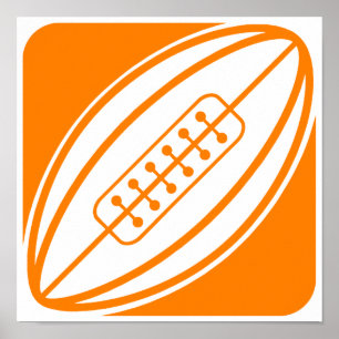Póster Naranja Rugby