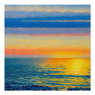 Póster Naranja Sea Sunset