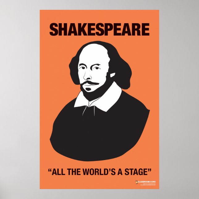 Póster Naranja Shakespeare Poster de aula (Frente)