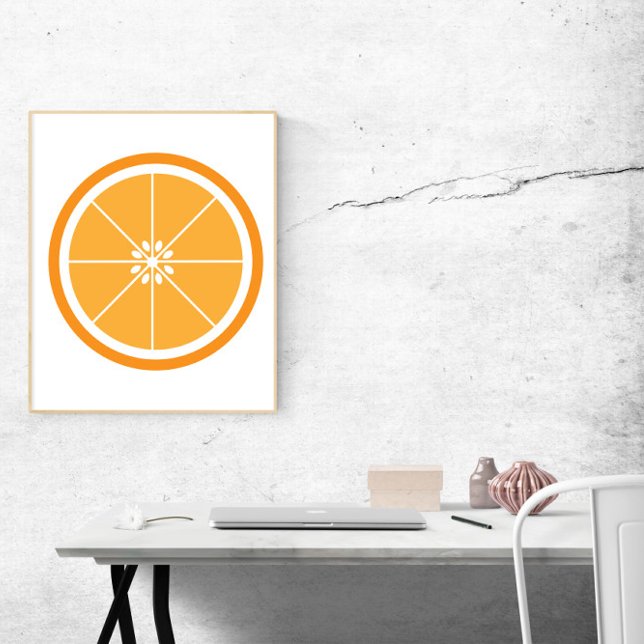 Póster Naranja Slice (A poster featuring an orange slice.)