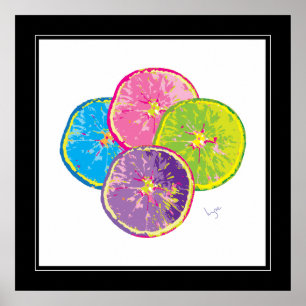 Póster Naranja Slices Pop Art Colorido