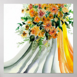 Póster Naranja soleado, Nodal Cascading Bouquet 1,