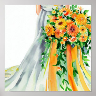 Póster Naranja soleado, Nodal Cascading Bouquet 2,