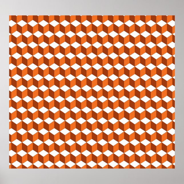 Póster Naranja Square: Resumen de fondo vintage (Frente)