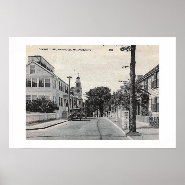 Póster Naranja St, Nantucket, Massachusetts Vintage (Frente)