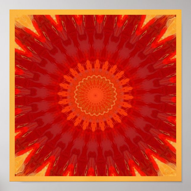Póster Naranja Starburst (Frente)