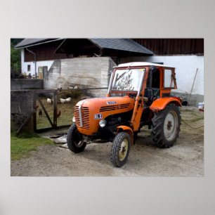 Póster Naranja Steyr Tractor KL II