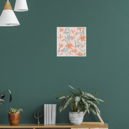 Póster Naranja Suave y Floral Botánica de Melocotón y Sal
