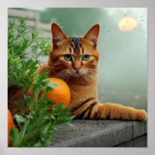 Póster Naranja Tabby Cat