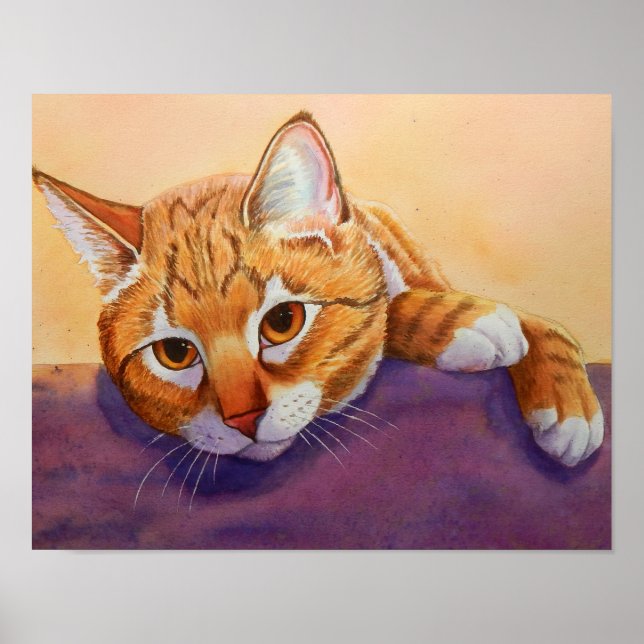 Póster Naranja Tabby Cat (Frente)