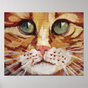 Póster Naranja Tabby Pintar Poster de detalles