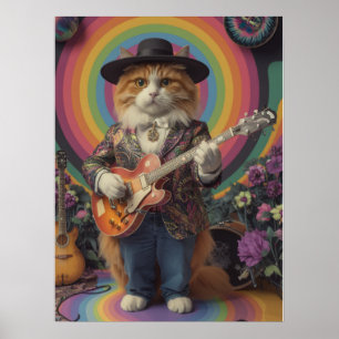 Póster Naranja Tabby Rocker