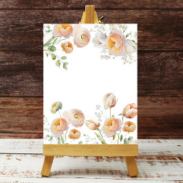 Póster Naranja Tulip Ranunculus Poster de fondo de flor