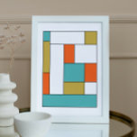 Póster Naranja Turquesa Bloque de color de oro a mediados<br><div class="desc">Este diseño moderno y audaz de mediados de siglo presenta bloques de color azul turquesa,  naranja oscuro,  oro,  blanco y negro. Esto hará una adición fabulosa a las paredes de su casa.</div>