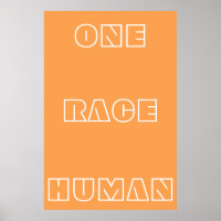 Naranja Una raza Poster de texto de cita humana