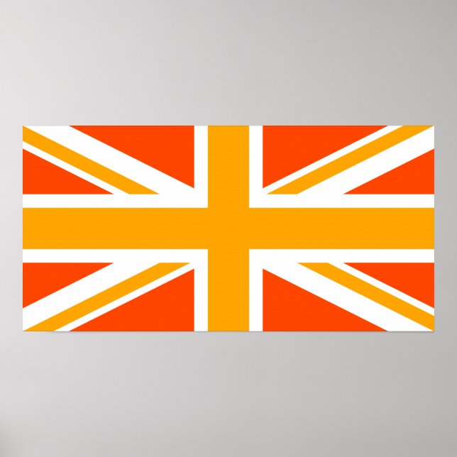 Póster Naranja Union Jack (Frente)