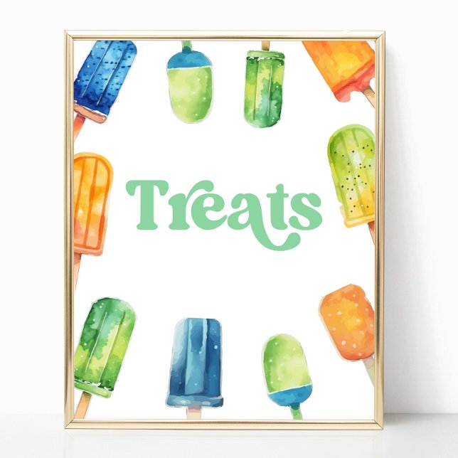Póster Naranja verde azul Fiesta de paleta  de mesa Rótul (Subido por el creador)