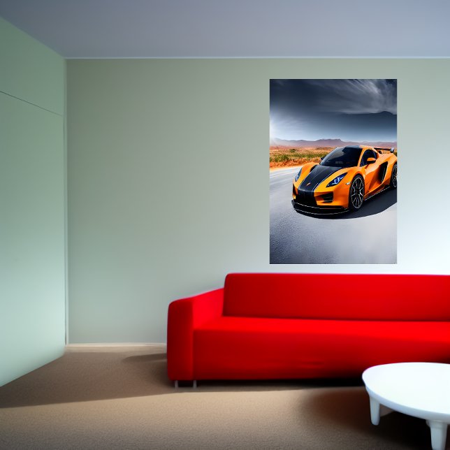 Póster Naranja y coches deportivos negros en la carretera (Subido por el creador)