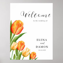 Póster Naranja y Cream Tulip Boda