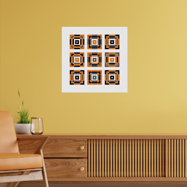 Póster Naranja y mosaico negro (Salón 2)