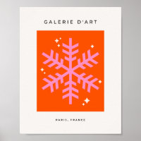 Naranja y Navidades rosados de copos de nieve en v