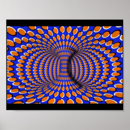 Póster Naranja y Poster azul de ilusión óptica 3D