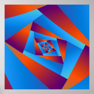 Póster Naranja y Poster espiral azul
