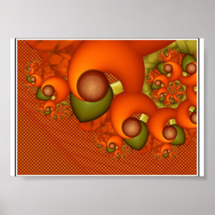 Póster Naranja Y Verde Número 1