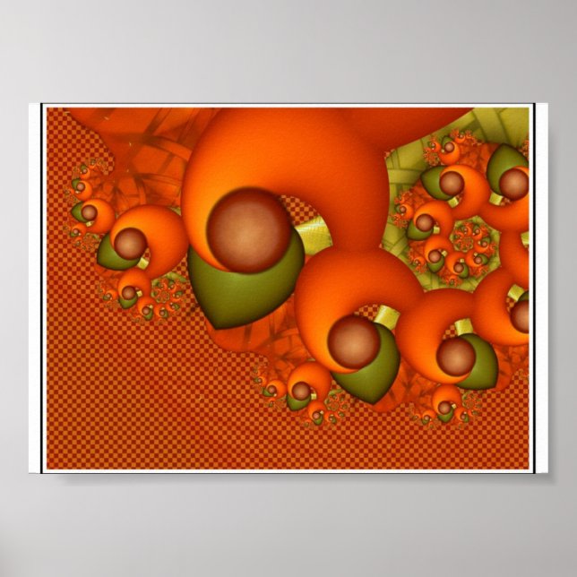Póster Naranja Y Verde Número 1 (Frente)