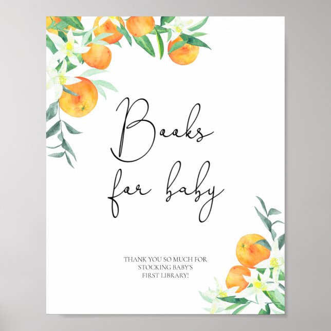 Póster Naranjas acuarelas, libros para bebés (Frente)