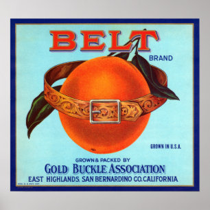 Póster Naranjas de Belt Brand California