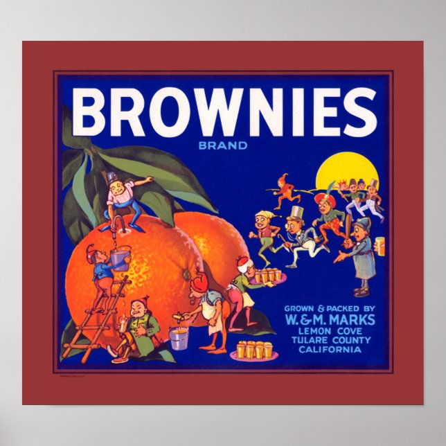 Póster Naranjas de Brownies Brand California (Frente)