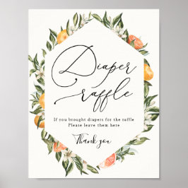 Póster Naranjas de clementina y Rótulo de Green Diaper Ra