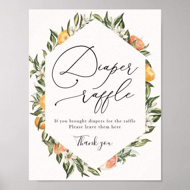 Póster Naranjas de clementina y Rótulo de Green Diaper Ra (Frente)