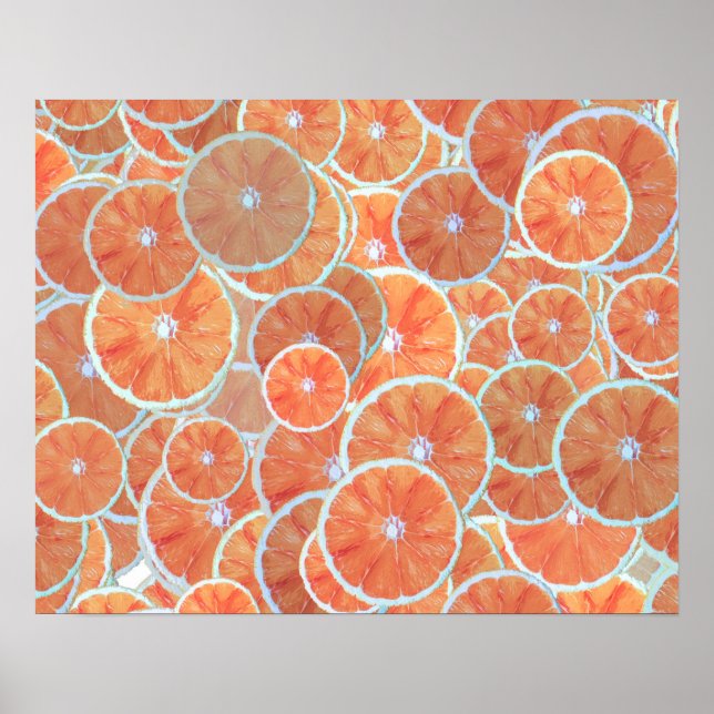 Póster Naranjas De Frutas De Cítricos Tropicales Tropical (Frente)