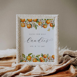 Póster Naranjas de verano Baby Shower Cuántos Canales