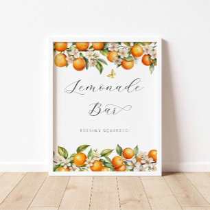 Póster Naranjas de verano brillantes Baby Shower Lemonade