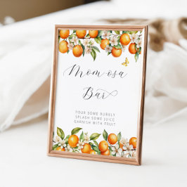 Póster Naranjas de verano brillantes Baby Shower Mom-osa 