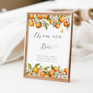 Póster Naranjas de verano brillantes Baby Shower Mom-osa