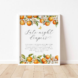 Póster Naranjas de Verano Mariposa Diapers nocturnos