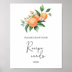 Póster Naranjas - Tu tarjeta de receta aquí