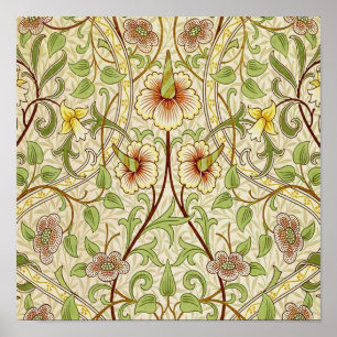 Póster Narciso Clásico Flor de William Morris