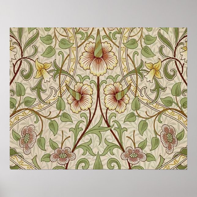 Póster Narciso Clásico Flor de William Morris (Frente)