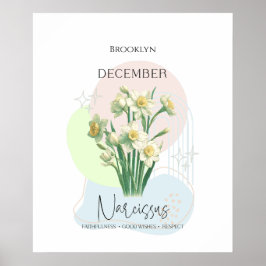 Póster Narciso Flor de nacimiento de diciembre