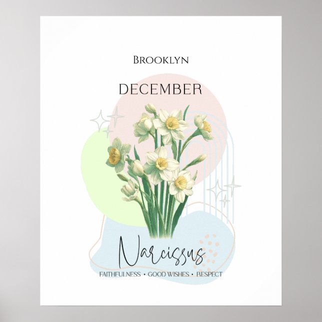 Póster Narciso Flor de Nacimiento de Diciembre (Frente)