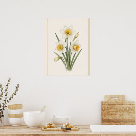 Póster Narciso, flor de nacimiento de diciembre, obra de 